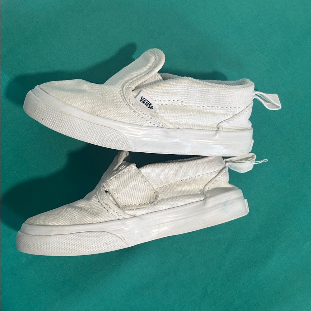 VANS Toddler White Slip-On w/ Velcro strap sz:7 - Picture 4 of 9